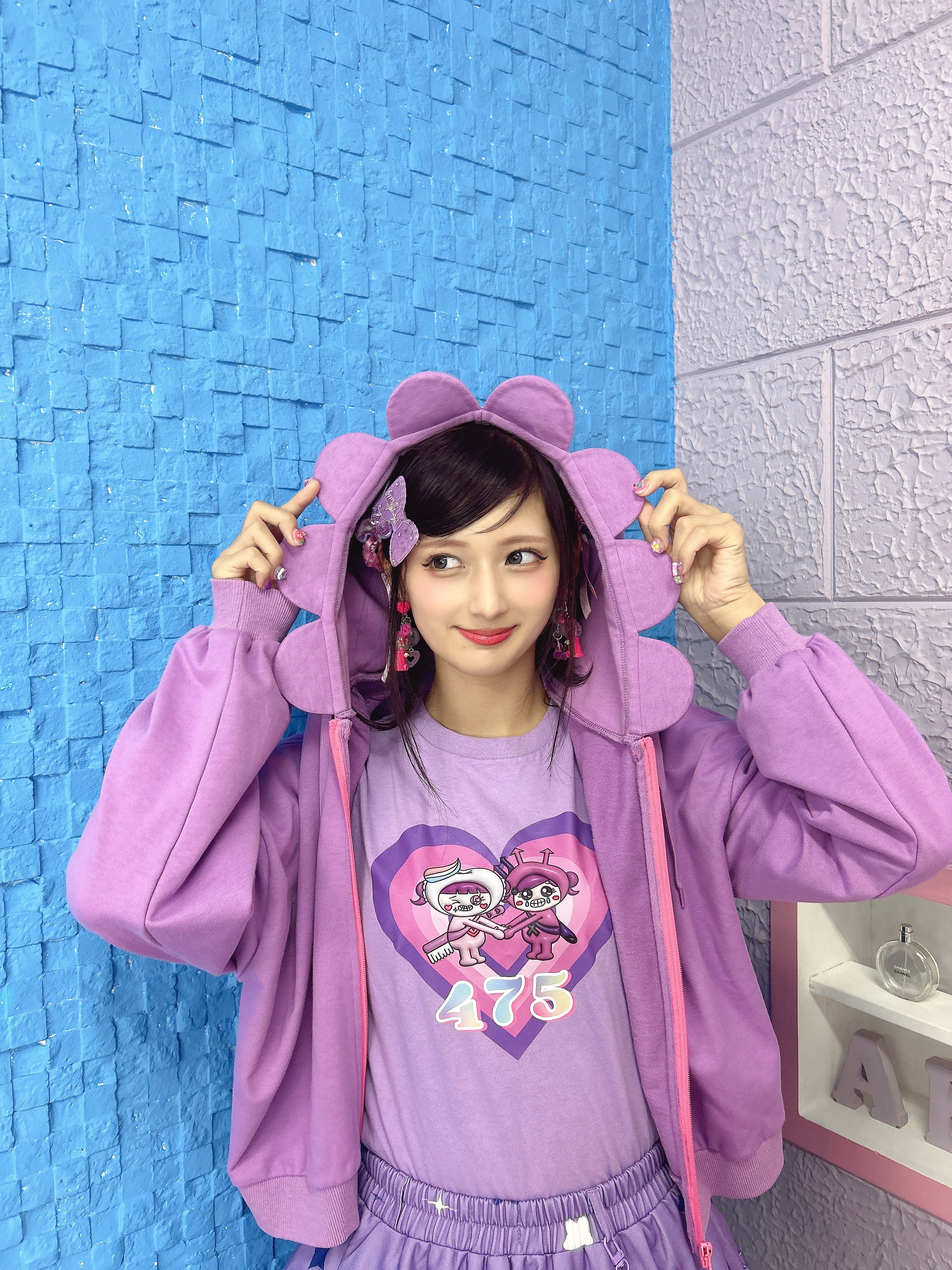 フードを被ったらお花になれちゃう？！ジップ付きしなこフラワー