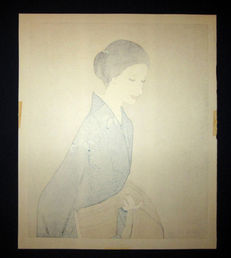 Huge Orig Japanese Woodblock Print Limit# Pencil Sign Takasawa