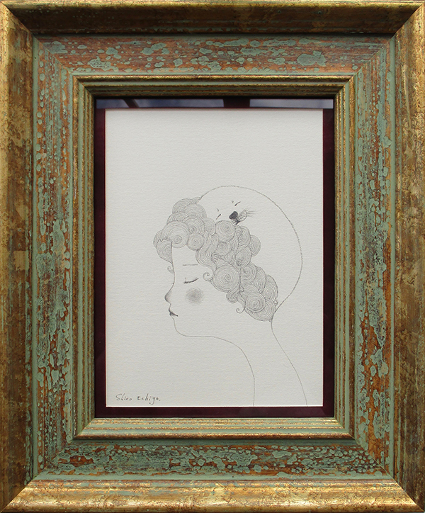 越後しの 鉛筆画作品