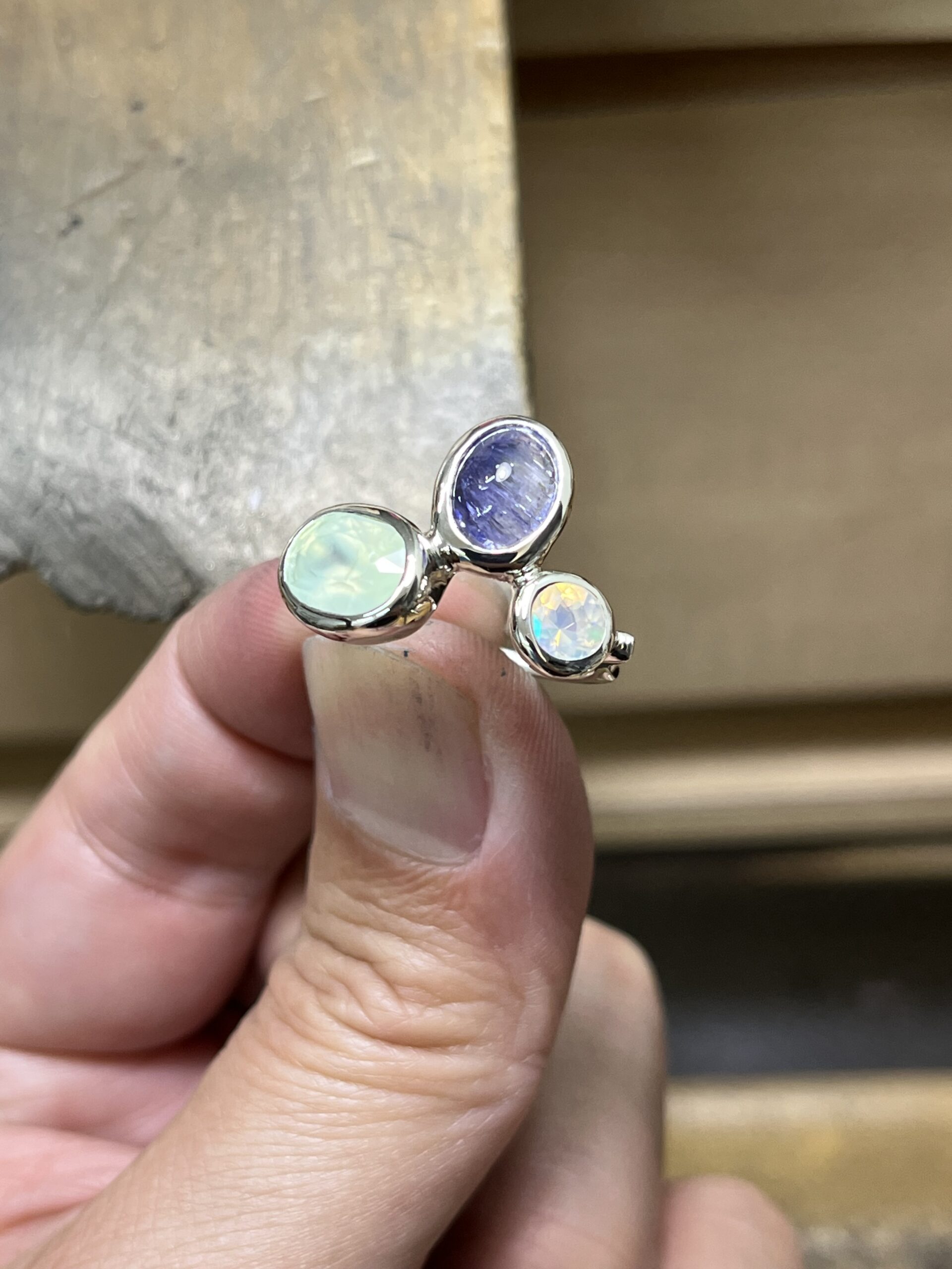 somonオパールとモルガナイトのリング11.5号