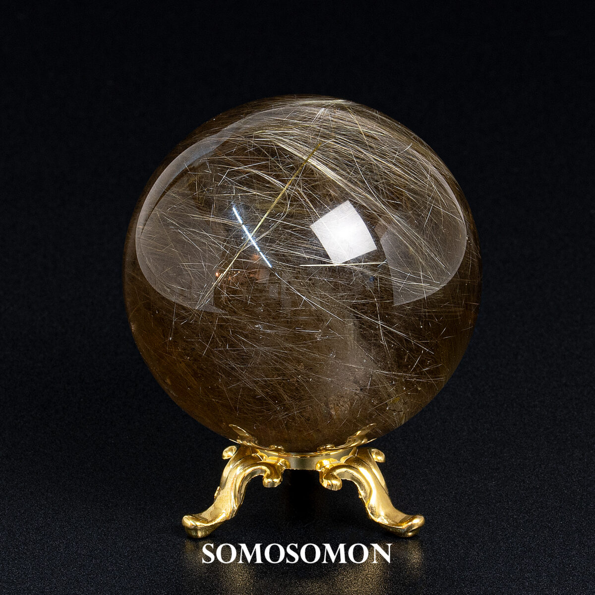 ゴールドルチルクォーツ スフィア 針水晶丸玉 ブラジル産 62mm