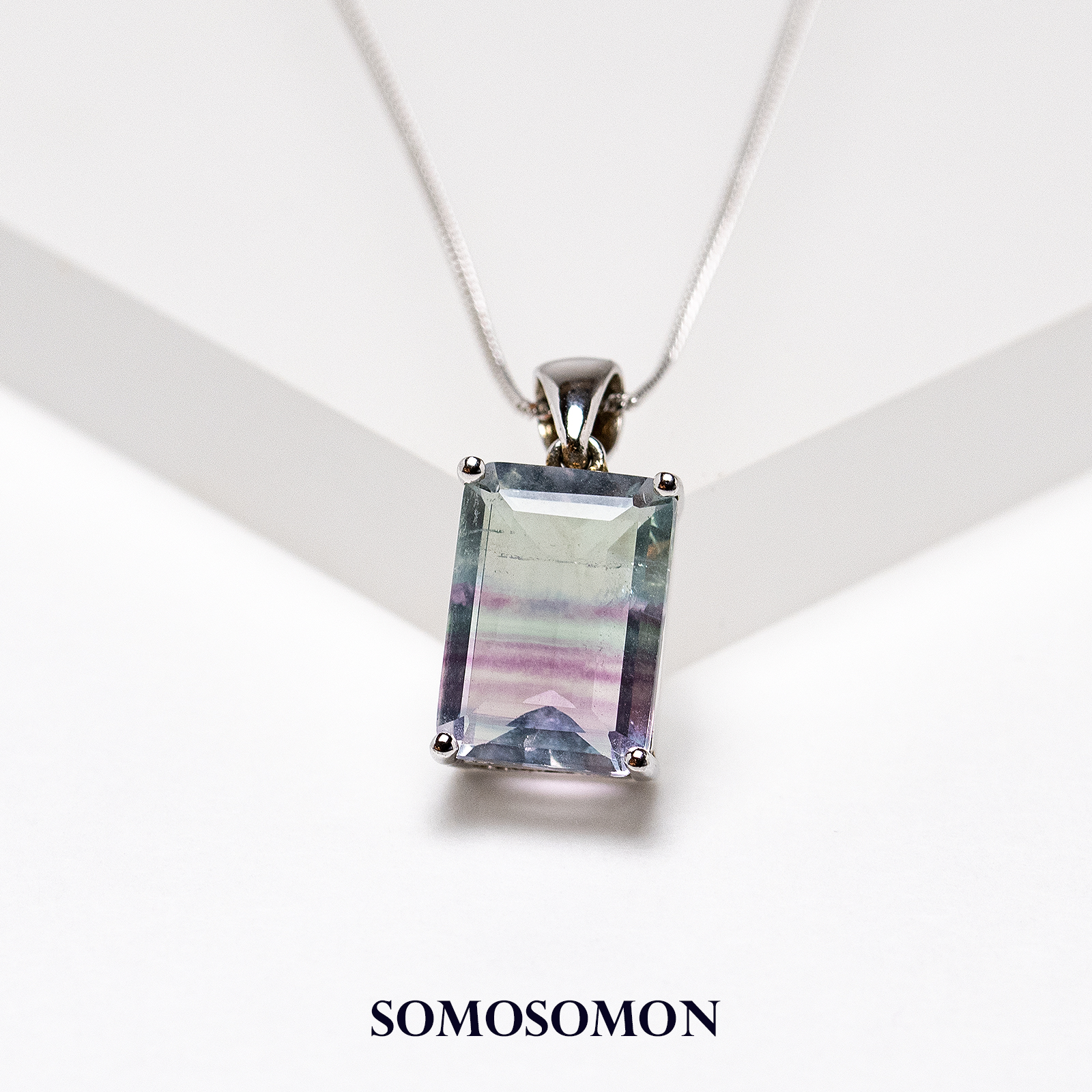 バイカラーフローライト ペンダントトップ_PT2