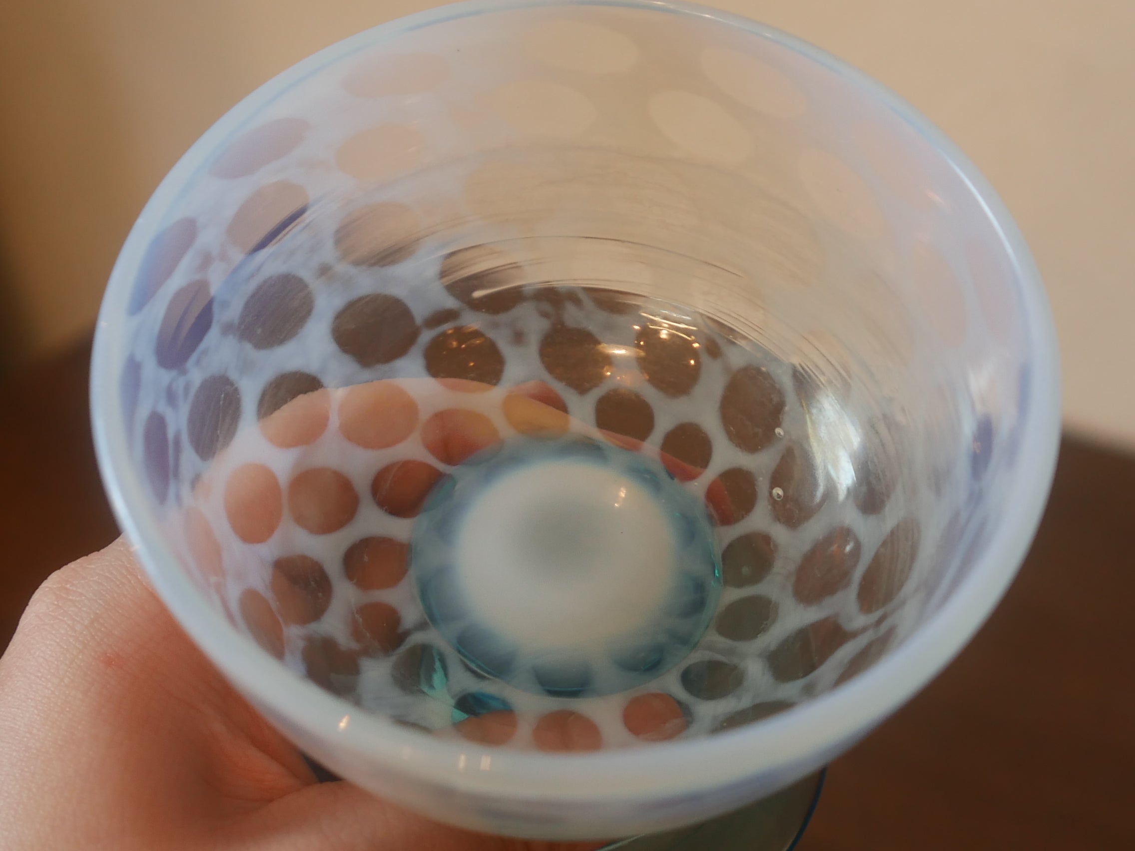 最終値下げ 青脚なつめ型と椀型2点 氷コップ アンティーク 大正ガラス