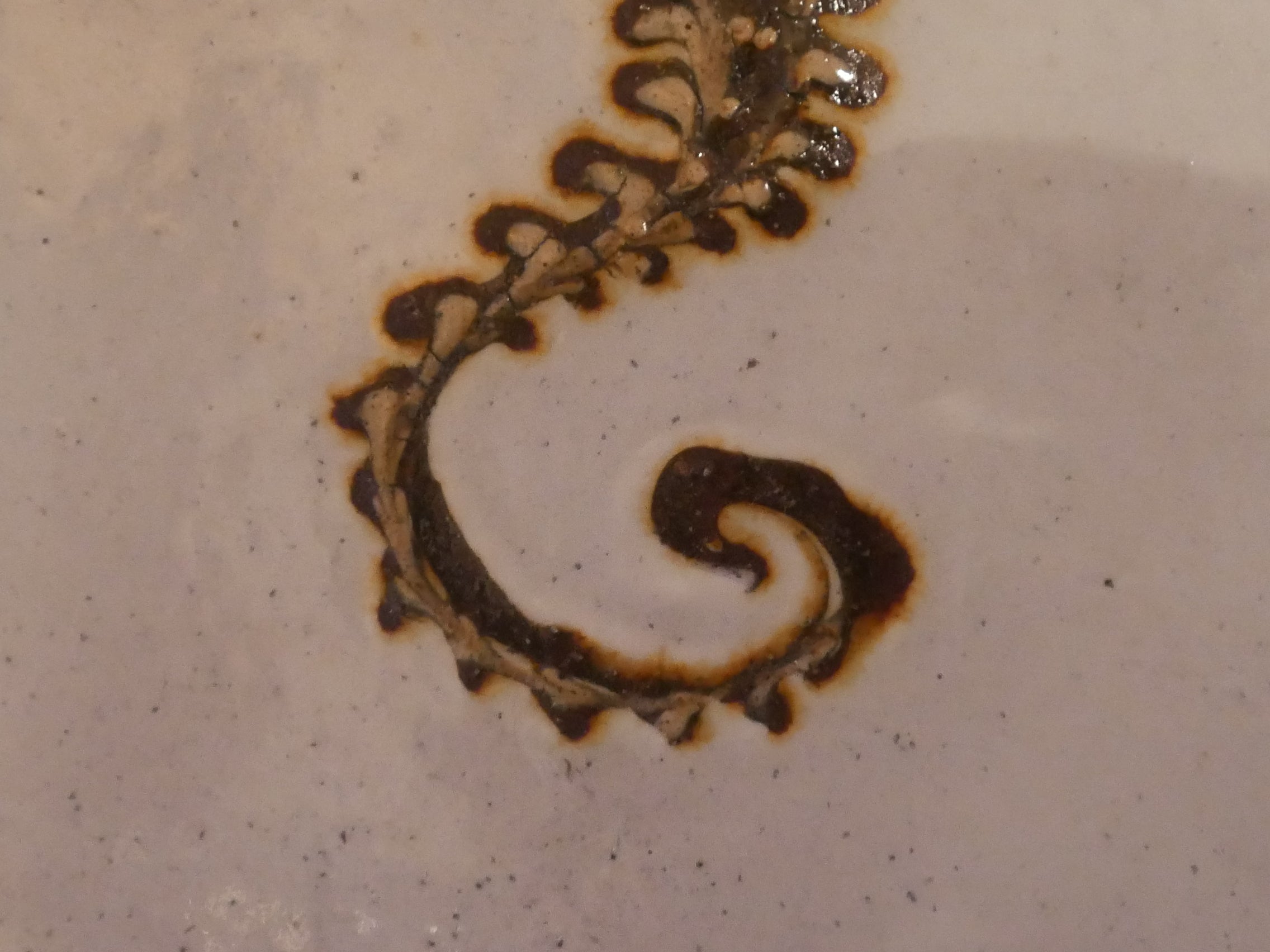 舩木研兒【タツノオトシゴ】スリップウェア 陶板 額入り フォーク