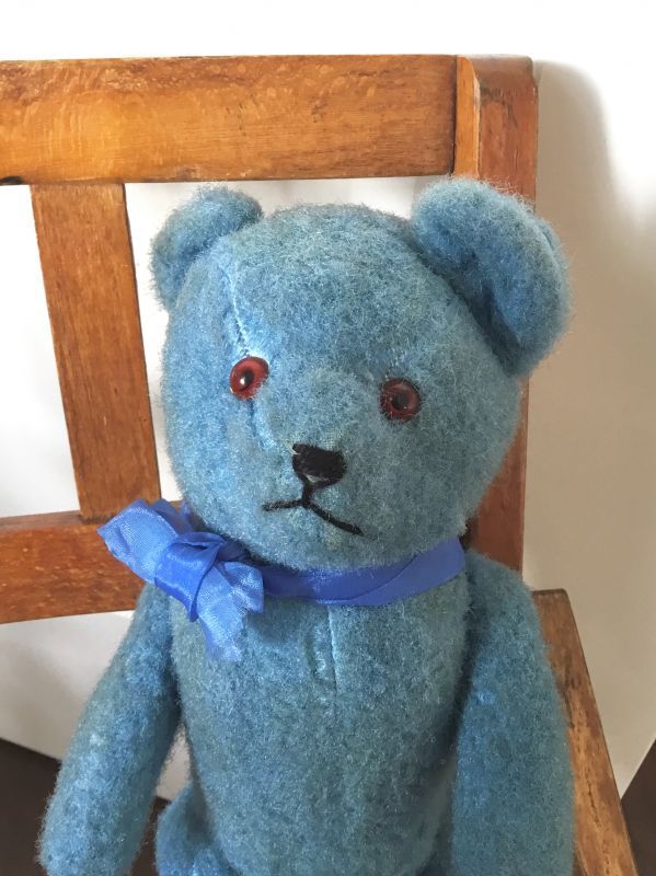 青い熊 ヴィンテージのテディベア 30cm - SNAP