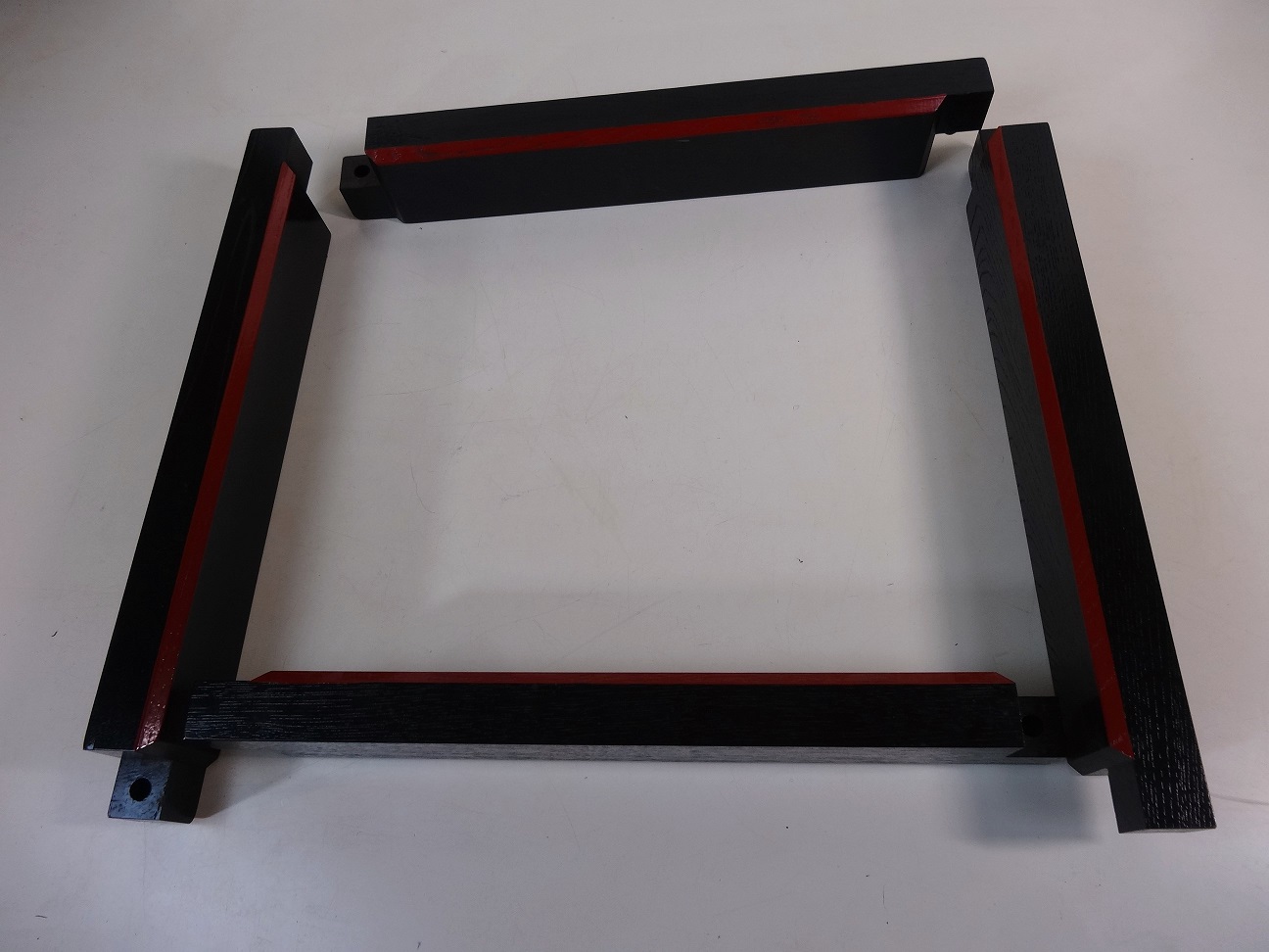 乾燥数十年黒柿材 吹寄せ蒔絵本金 研出技法 炉縁 黒柿