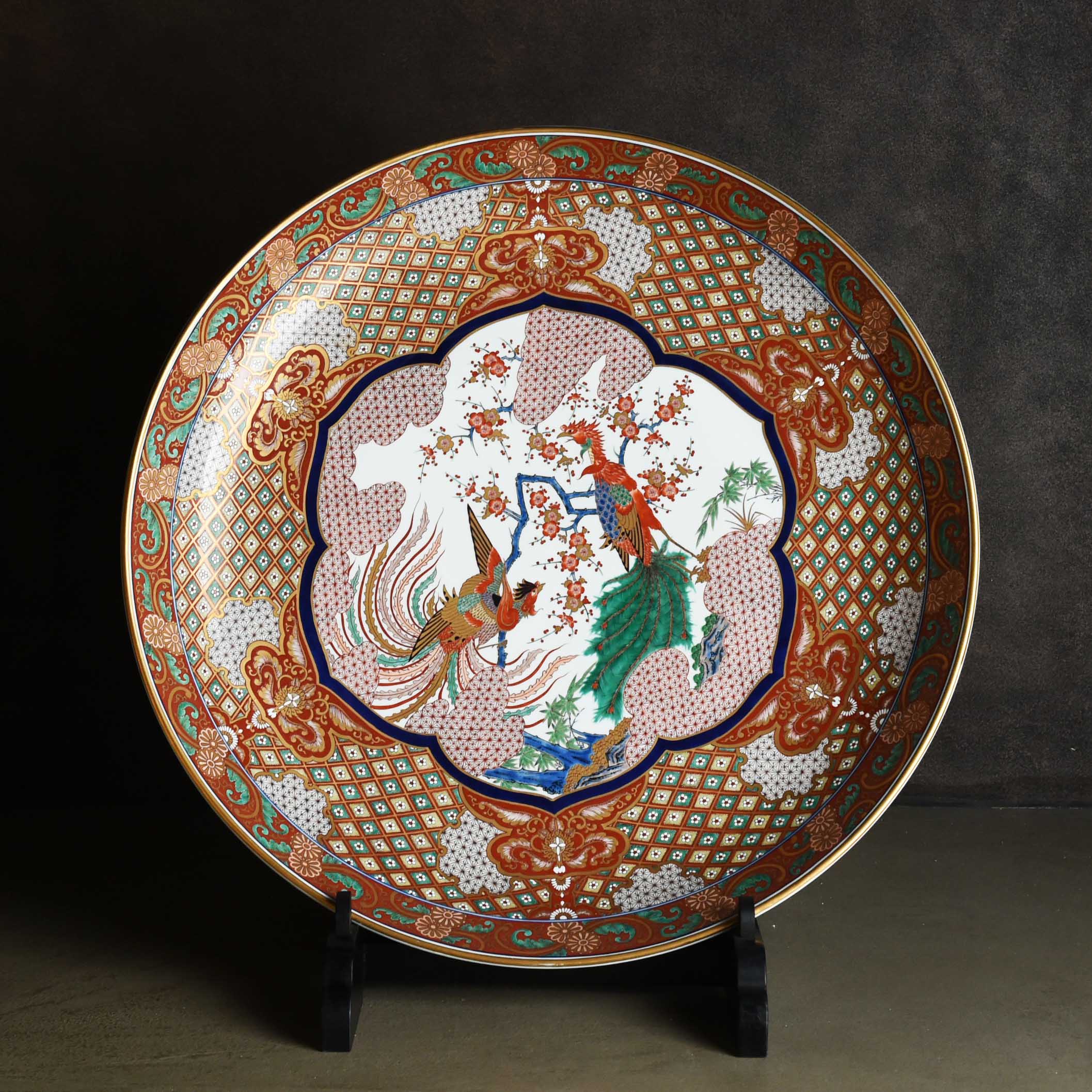 激レア！豪快な絵付け 中国南方窯 鳳凰図？皿 割れ、カケなし 激