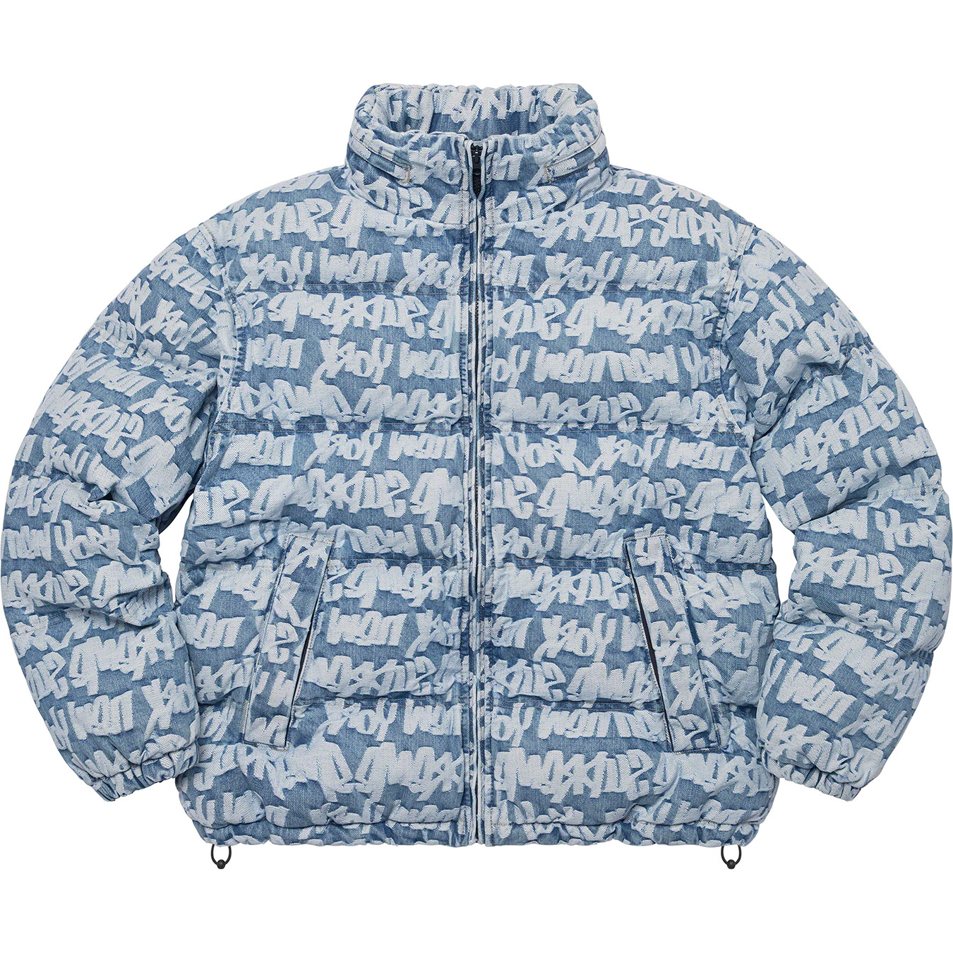 Fat Tip Jacquard Denim Puffer Jacket | Supreme 22ss
