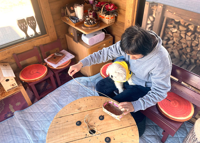 ワンちゃんの腰かけ 木製 【公式通販】