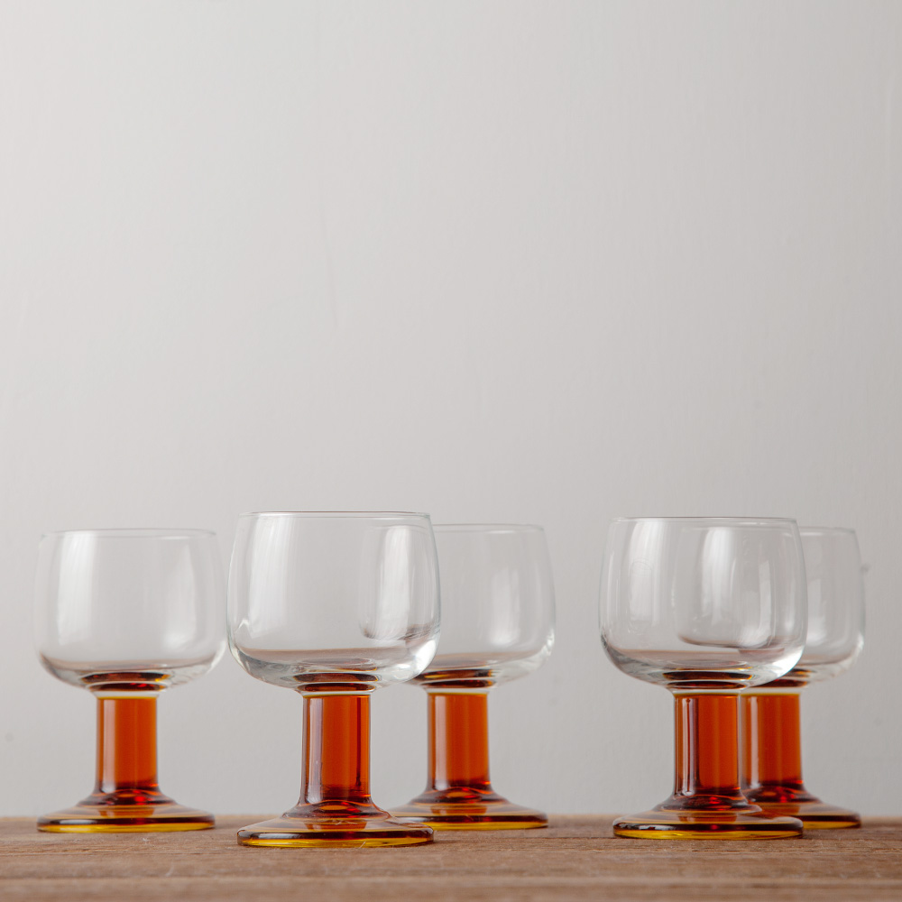 stoop | 70s Vintage Wine Glass in Amber