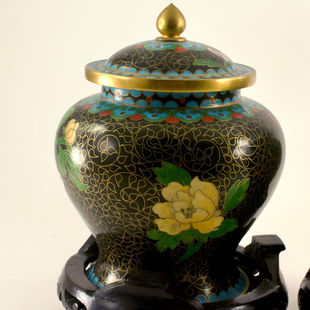 ジンファ（Jingfa） 琺瑯の壺 中国骨董 China Jingfa Cloisonne Vases