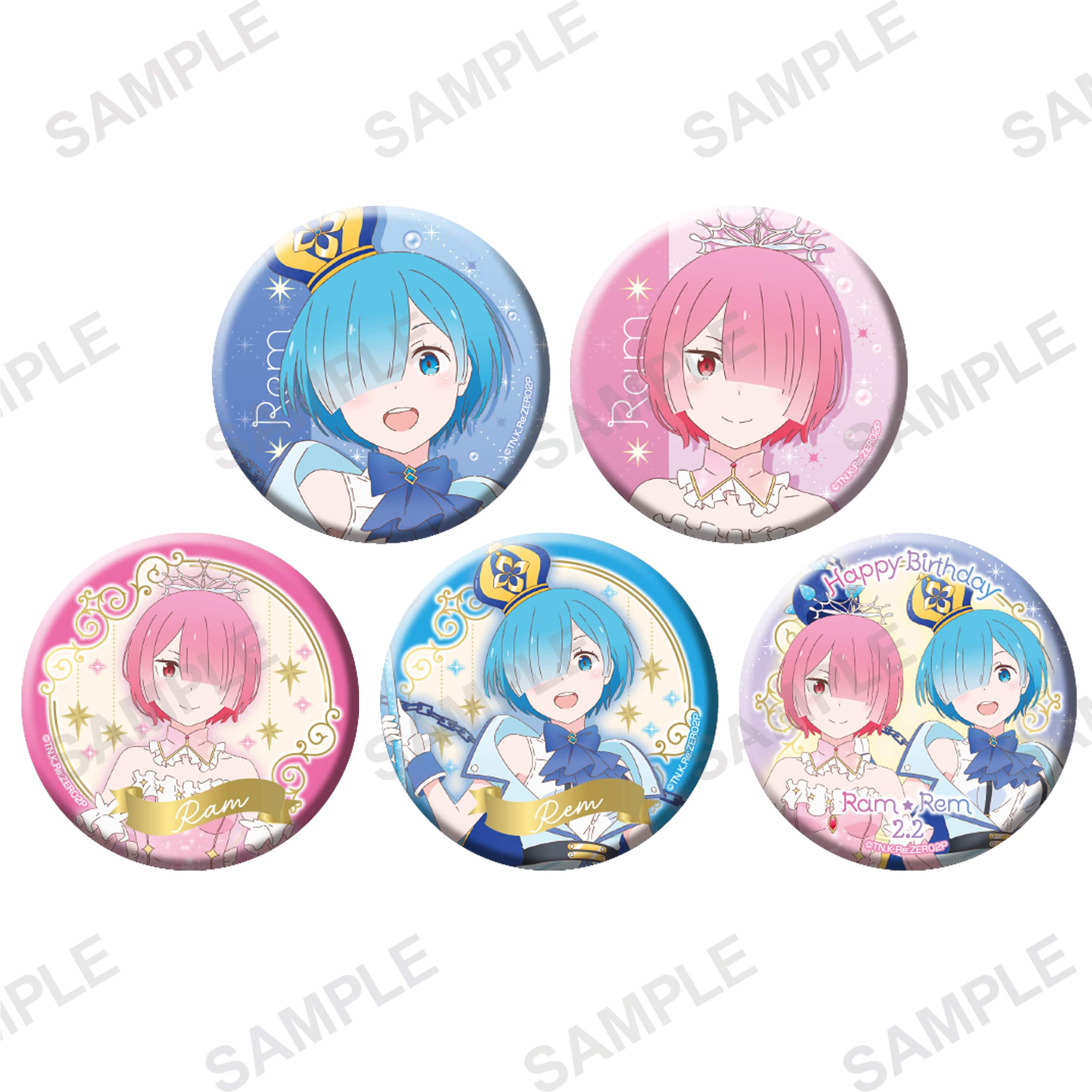リゼロ エミリア誕生日 レム ラム 缶バッジ re:ゼロ 2018 リゼロ
