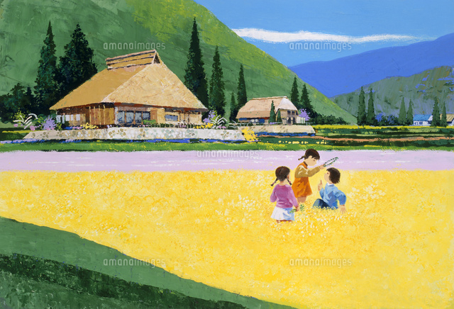 田舎の風景 油絵 油絵（田舎） 絵画（田舎の風景）