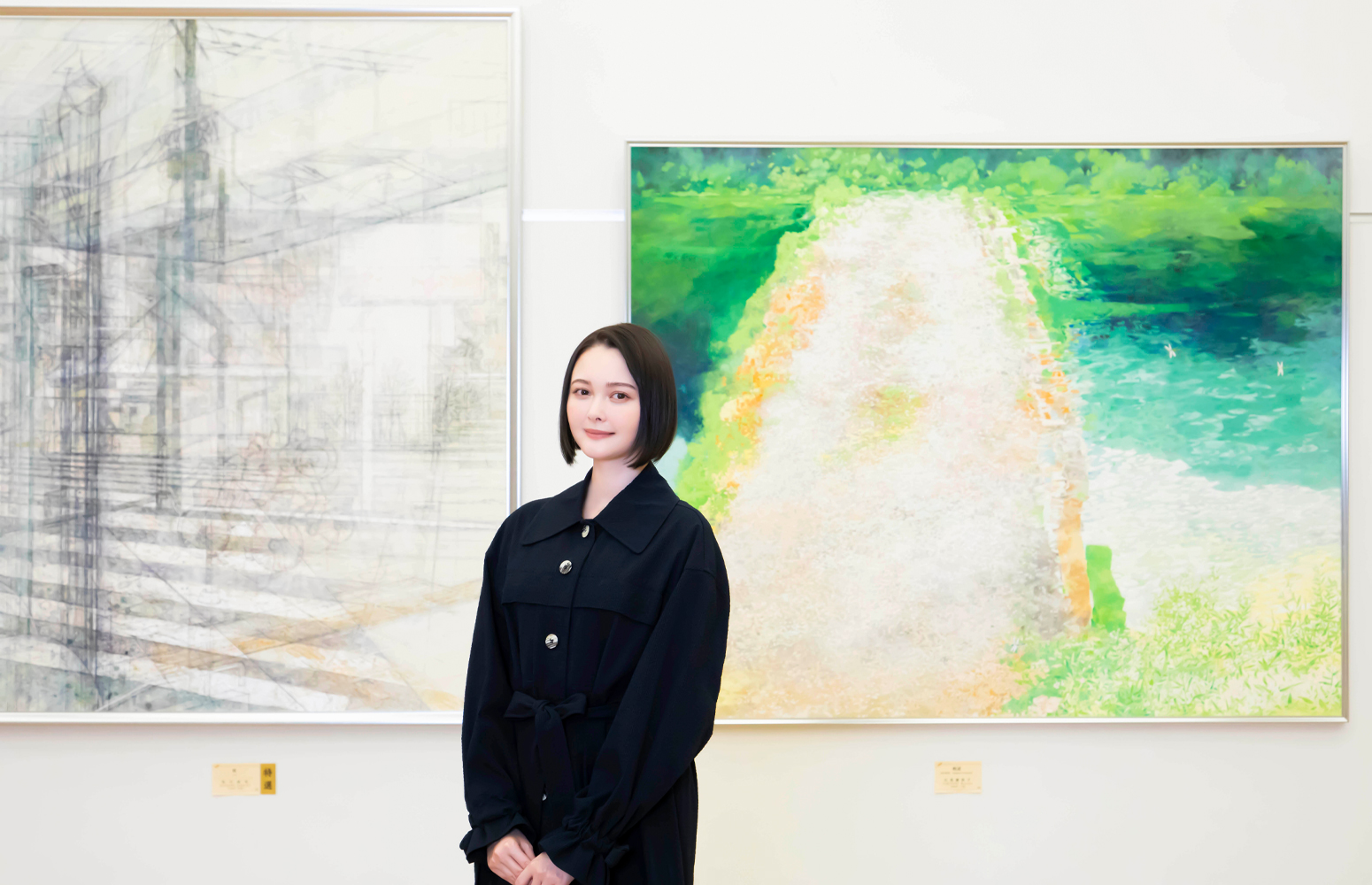 犀川愛子「春日」白日展内閣総理大臣賞受賞者の風景画 油絵 犀川愛子
