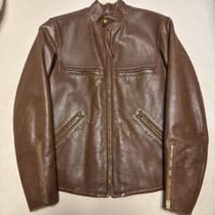 L*0様 RRL Ralph Lauren ブラウンレザージャケット サイズ5 - メルカリ