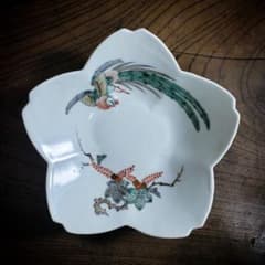 花形皿 変形皿 鳳凰 桐文様 古伊万里 柿右衛門様式 梅花 桜 窯印 明治