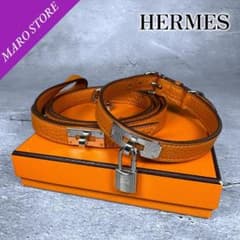 希少/美品】HERMES ケリー ペット用 首輪 リード セット カデナ 付き
