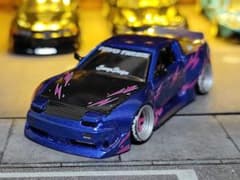 ホットウィールカスタム 日産 180sx フルエアロ ドリ車深リムトミカ