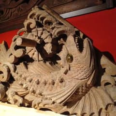 木彫り 玉眼 彫刻 魚 化け鯉 鯱 龍 麒麟 欄間 アンティーク 骨董品