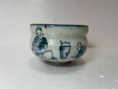 骨董 膳所焼 安南 茶碗 賢人絵 茶道具 - メルカリ