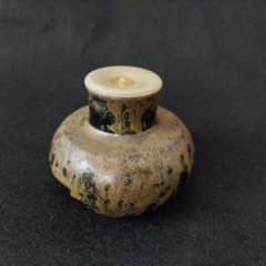 森陶岳 黒備前丸壺茶入 仕服:藤種緞子 茶道具 中古品 - メルカリ