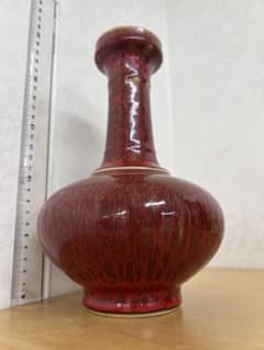 中国清朝 康熙年製紅釉長頸瓶骨董 唐物 アンティーク 古美術品 骨董
