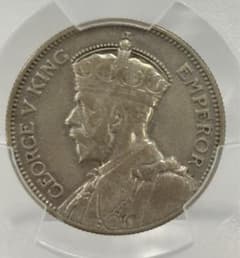 1935年特年ニュージーランドワイタンギ記念シリング銀貨ジョージ5世