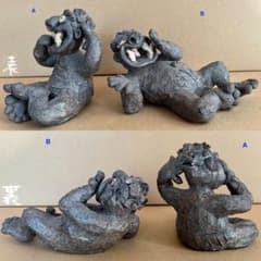 東大寺別当 清水公照作 泥仏一対 2体セット アート作品 どろぼとけ