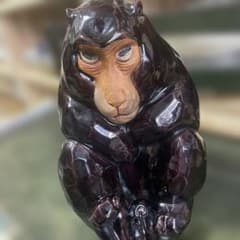九谷焼猿の置き物 石川県伝統工芸品 日本美術 骨董 干支の猿 在名あり