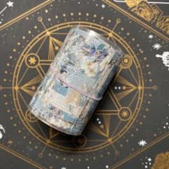 9252】海外 マステ 中古巻 貝殻光マスキングテープ 青い 自然風景 背景