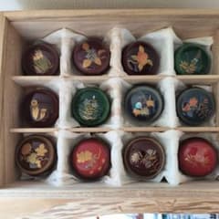 紀州御庭焼 糸巻形香合 7.7 × 7.7 × 2センチ 河濱支流 永楽善五郎