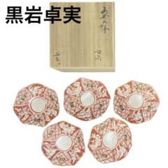 黒岩卓実 たくみ窯 赤絵鉢 七角 5客 セット 箱付き - メルカリ