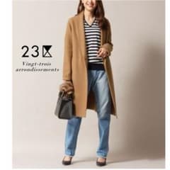 1度着用のみ美品 23区 リンクスミドルジャージーチェスターコート 近年