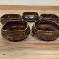6代大樋長左衛 飴釉四方七宝透かし向付 5客揃え - メルカリ