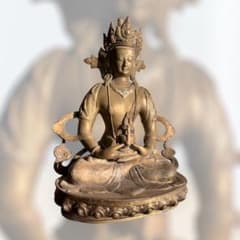 希少ネパール仏像白多羅菩薩ターラ菩薩 銅真鍮骨董品阿弥陀如来像