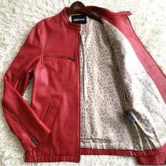 未使用級✨】daboro シングルライダース レザージャケット 羊革 赤 XL