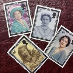 76852セール現品限 外国切手 イギリス発行クィーンマザー追悼4種揃