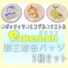 ポケモン 御三家 缶バッジ 3種セット⚫︎ポッチャマ⚫︎ヒコザル