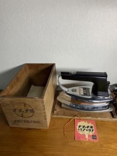 ナショナル 4号アイロン 黒 木箱有り 動作確認済 昭和レトロ 希少