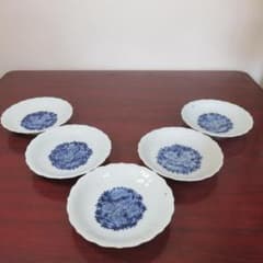 中皿 5枚 染付 獅子 古染付 窯傷 美品 - メルカリ