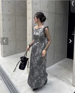 nonさま専用※【リルアー】ショルダーリボンジャガードドレス/￼m long