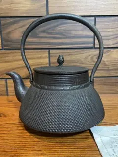 照光堂（照亦製作所）南部鉄器 急須 平丸アラレ アンティーク 未使用