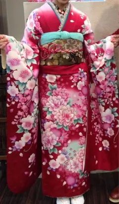 振袖一式 杉本幸田郎 振袖+帯3枚+長襦袢2枚 身丈150