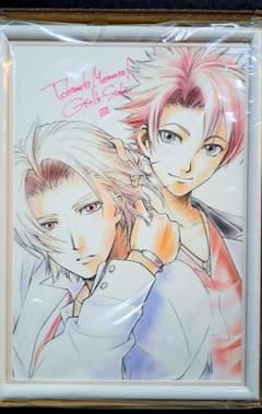 ときめきメモリアルGS VISA 直筆サイン額装イラスト紺野玉緒設楽聖司