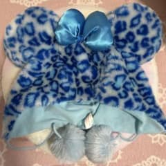 東京ディズニーリゾート ヒョウ柄帽子青ブルー