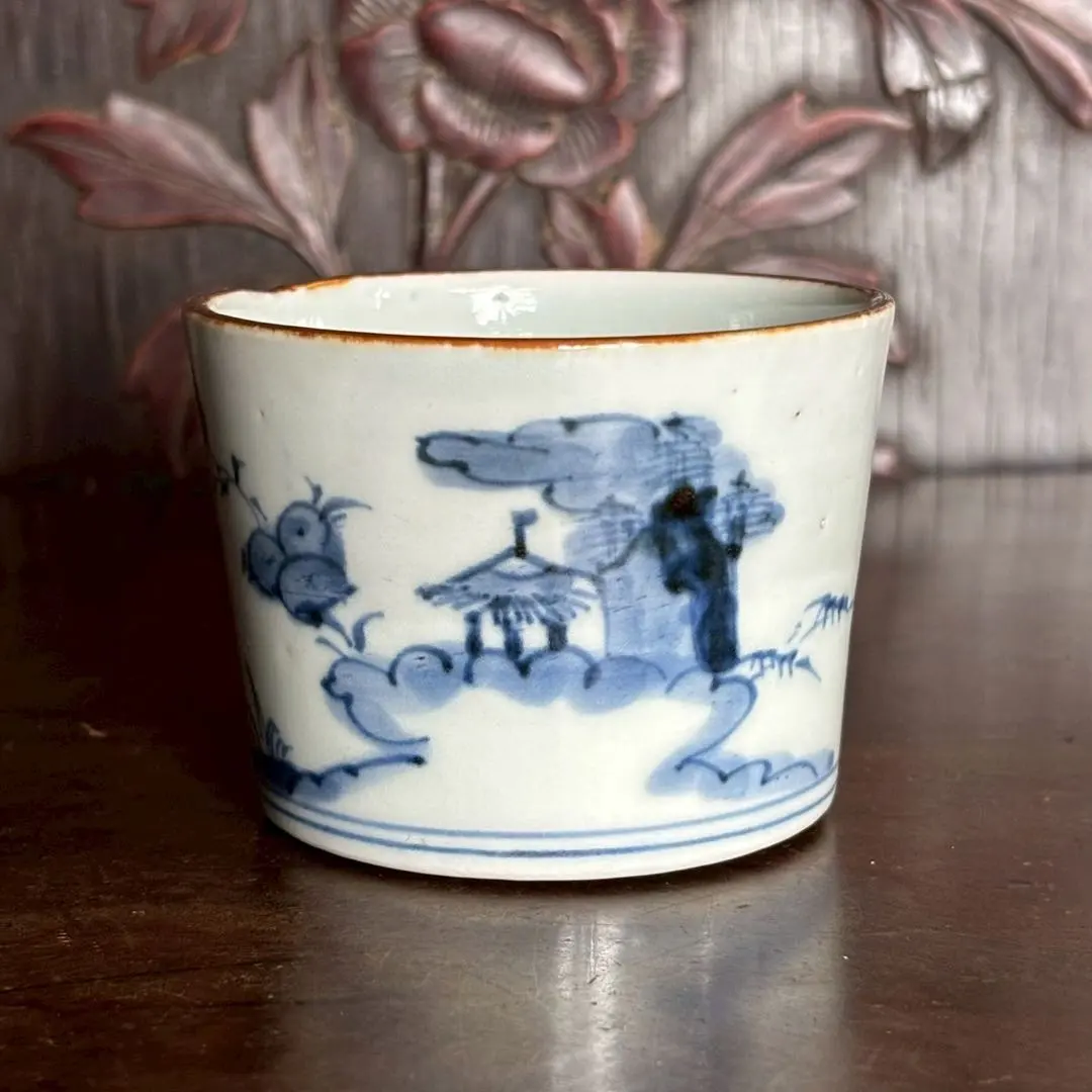 KAZU様専用です。】古伊万里染付山水文雁の図蕎麦猪口 2025