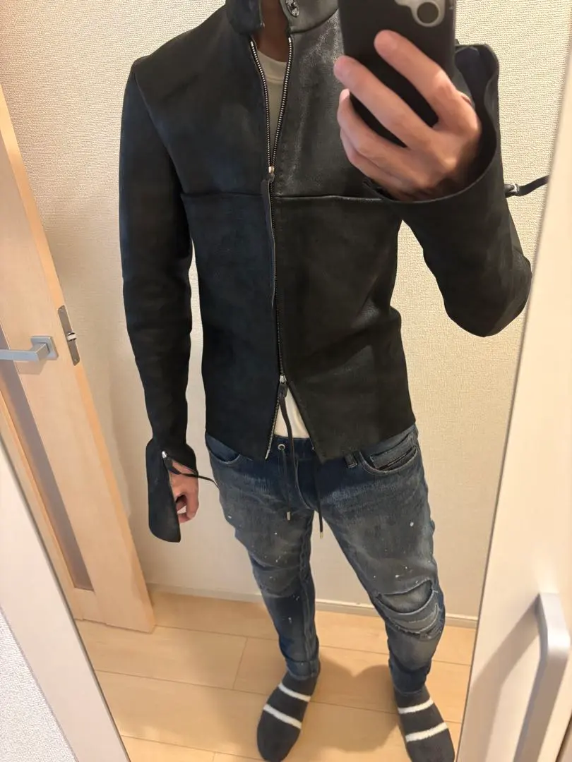 エムエークロスレザーライダースジャケット