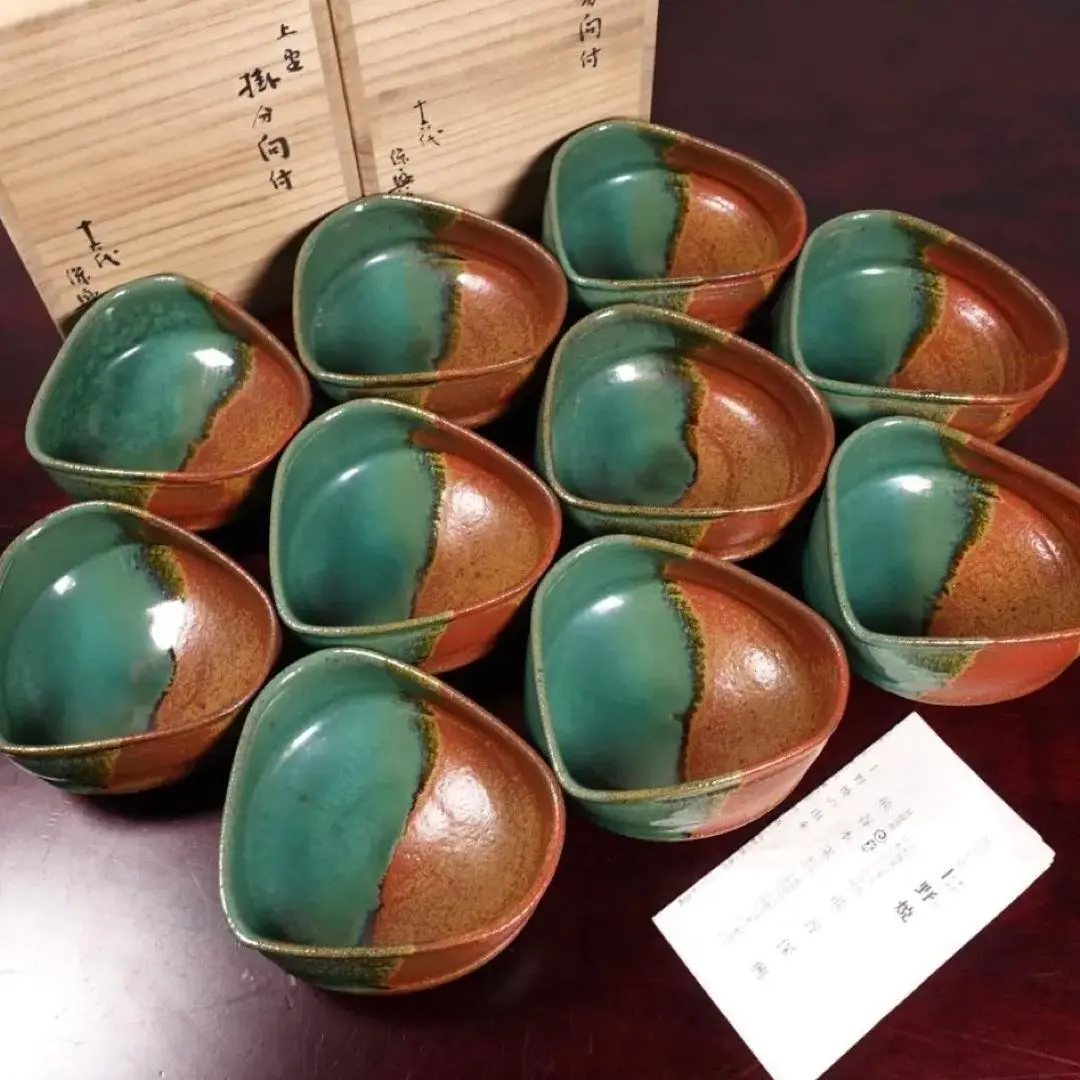 茶碗□古唐津灰釉抹茶碗 ぐい呑 江戸期（伊羅保・高麗・黄