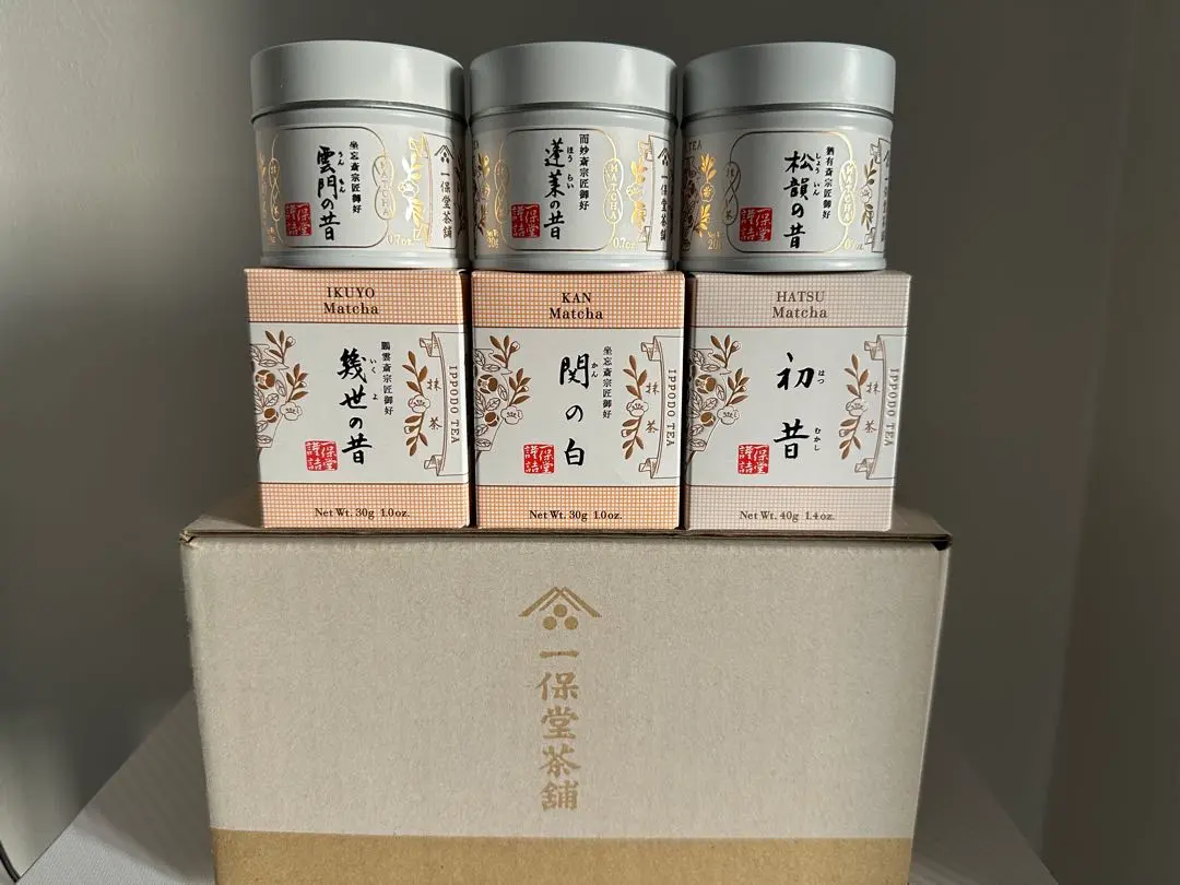 一保堂茶舗 抹茶 初昔と若き白の3個セット 一保堂茶舗 明昔 蓬莱の昔