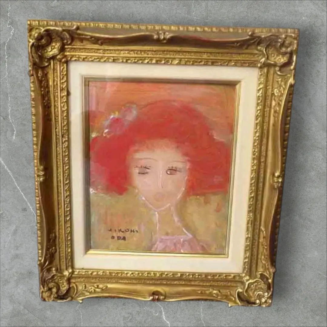 織田広喜 少女 油彩画 F3号 サインおだひろき オダヒロキ